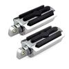 QCWLDKJRV Gloss Black and Chrome Motorcycle FootPegs Rest Fit for Harley XL Sportster Fit for Softail Glide Fat Boy(Chrome) view 1