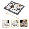 Kisangel Zen Garden Sand Table Decor with Simulation Moss Stones Creative Meditation Desktop Decoration for Home Office Shop Miniature Landscape for Relaxation and Mindfulness view 4