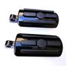 QCWLDKJRV Gloss Black and Chrome Motorcycle FootPegs Rest Fit for Harley XL Sportster Fit for Softail Glide Fat Boy(Gloss Black) view 1