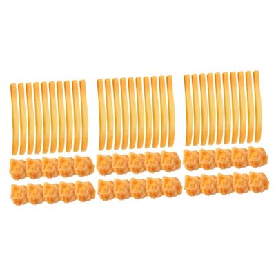 BESPORTBLE 3sets Artificial Props Chicken Popcorn Toy Realistic Fries Model for Kitchen Bar 20pcs*3