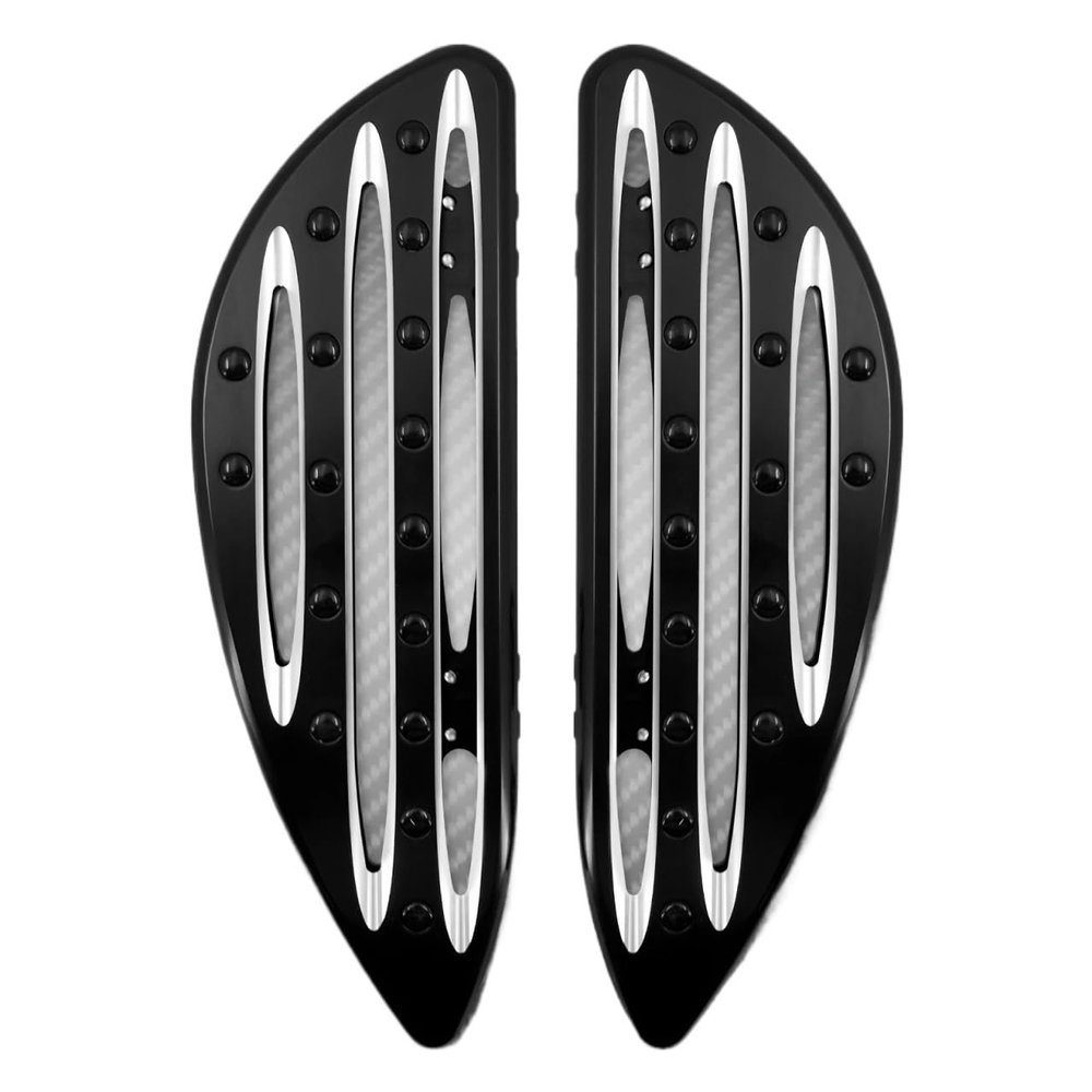 QCWLDKJRV Motorcycle Driver Front Floorboard Passenger Rear Footpeg Black/Chrome Footrest Pedal Fit for Harley Touring Fit for Softail Sportster(Floorboard Set A)