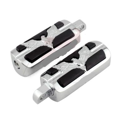 QCWLDKJRV Motorcycle Footpegs Floor Boards Metal Floor Boards Pedal Footrest Fit for Harley Iron XL 883 1200 Touring Custom Fit for Softail 10mm(Type 5 Chrome)