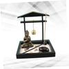 Cabilock Zen Sand Table Decorations Buddha Statue Tray Miniature Zen Garden Meditation Landscape for Home Office view 2
