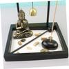 Cabilock Zen Sand Table Decorations Buddha Statue Tray Miniature Zen Garden Meditation Landscape for Home Office view 3
