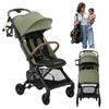 BabbleRoo Hoplite Compact Stroller  Lightweight Travel Stroller for Airplane (12.3 lbs), from Birth to 55 lbs, Easy Fold, PU Wheels, Alloy Frame, Near-Flat Recline, Cup Holder, Baby Stroller view 1