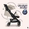 BabbleRoo Hoplite Compact Stroller  Lightweight Travel Stroller for Airplane (12.3 lbs), from Birth to 55 lbs, Easy Fold, PU Wheels, Alloy Frame, Near-Flat Recline, Cup Holder, Baby Stroller view 2