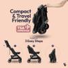BabbleRoo Hoplite Compact Stroller  Lightweight Travel Stroller for Airplane (12.3 lbs), from Birth to 55 lbs, Easy Fold, PU Wheels, Alloy Frame, Near-Flat Recline, Cup Holder, Baby Stroller view 3