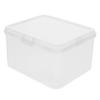 BATHVEVE Plastic Card Storage Box with Hinged Lid Clear Organizer for Collectible Cards Small Craft Items and Projects Transparent Storage view 1