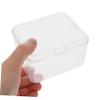 BATHVEVE Plastic Card Storage Box with Hinged Lid Clear Organizer for Collectible Cards Small Craft Items and Projects Transparent Storage view 3
