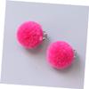 Ipetboom 6pairs Plush Ball Ear Clips for Girls Non-pierced Earrings with Pom Poms Adorable Jewelry for Boy Girl for Dress-up and Parties view 2