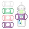4 PCS Handles for Dr Brown Bottles,Durable Food-Grade Silicone Material Baby Bottle Holder,Cute Star Shape Design,Allows Baby to Hold The Bottle Themselves Easily(Green,Purple,Pink,White) view 1