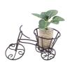 1:12 Scale Miniature Dollhouse Potted Plant with Metal Tricycle Stand, Artificial Greenery Decor view 1