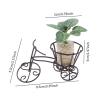1:12 Scale Miniature Dollhouse Potted Plant with Metal Tricycle Stand, Artificial Greenery Decor view 3