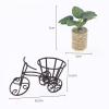1:12 Scale Miniature Dollhouse Potted Plant with Metal Tricycle Stand, Artificial Greenery Decor view 4