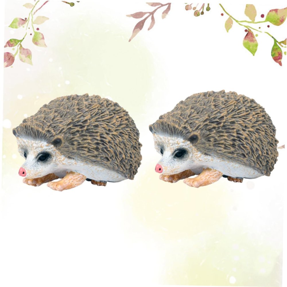 Abaodam 2pcs Realistic Hedgehog Figurine Solid Plastic Wildlife Model Decor Creative Animal Ornaments for Home Office Garden Educational Craft