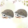 Abaodam 2pcs Realistic Hedgehog Figurine Solid Plastic Wildlife Model Decor Creative Animal Ornaments for Home Office Garden Educational Craft view 1