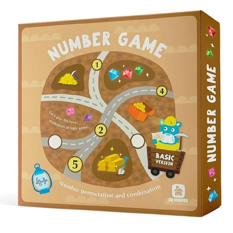 IQ House Number Game - Basic Version: Visual Math Logic Puzzles Games for Kids 6+ | Magnetic Adventure Coins & Workbook | Fun Addition and Subtraction Games & Reasoning Challenges (Easy to Hard)