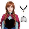 Probeauty Brown Braided Wig with Necklace Long Braids Wigs for Halloween Party Costume with Wig Cap (Small Size) view 1