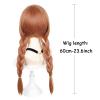 Probeauty Brown Braided Wig with Necklace Long Braids Wigs for Halloween Party Costume with Wig Cap (Small Size) view 4