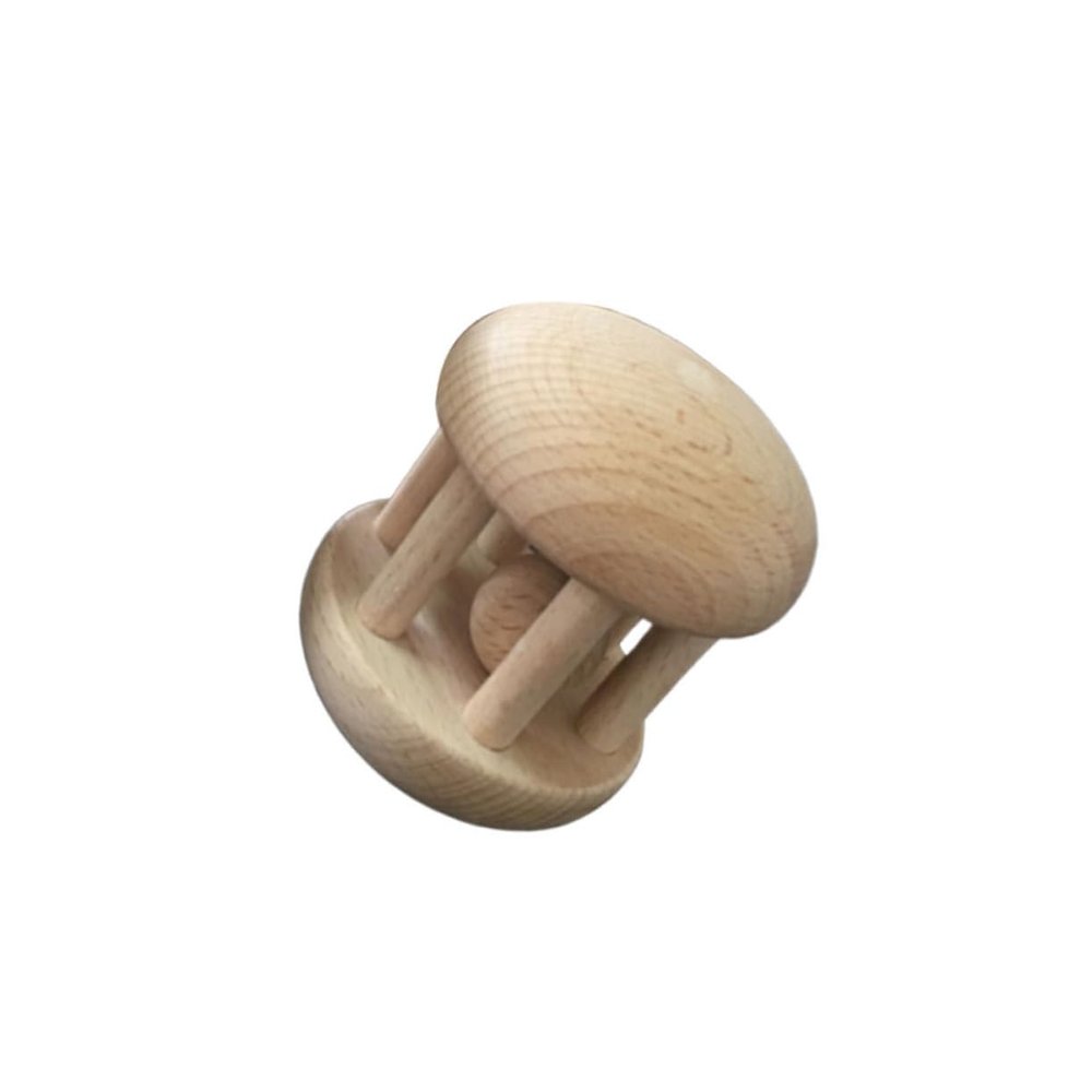 Kisangel Baby Soft Rattle Sensory Toy Wooden Hand Rattle for Toddlers Hand Bell for Baby Safe Infant Toy Play Gym