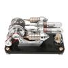 PIONEERX ENJOMOR Two Cylinder Stirling Engine Model Generator Teaching Show Model with Voltage Meter and LED Lamp Bead view 2