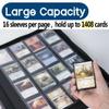 16 Pocket Trading Card Binder,Zipper Card Holder Album Holds up to 1408 Cards with 44 Sleeves, Label DesignCard Collection Binder for TCG Card/Game Cards/Sports Card -Black view 3