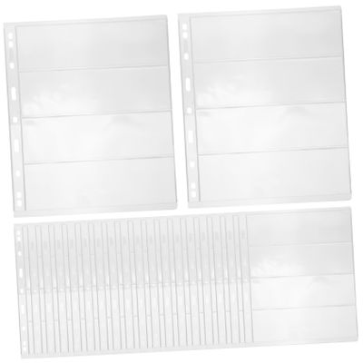 Veemoon 20sheets Stamp Album Pages Standard Sleeves for Collectors for Stamps and Currency Organization Design Row Layout