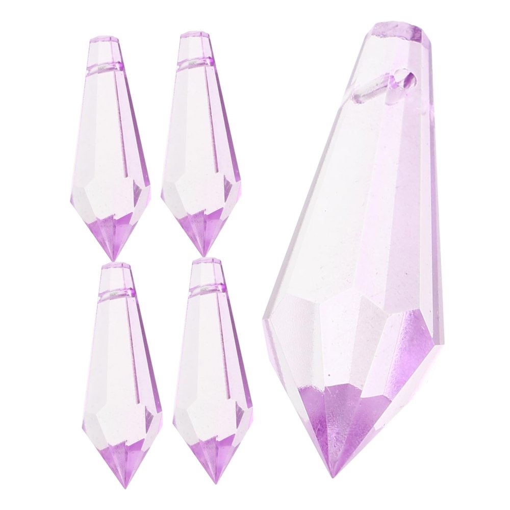 Artibetter Elegant Crystal Pendant Ornaments 5pcs Teardrop Glass Prisms for Chandelier DIY Decor Modern Chandelier Accessories