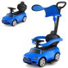OLAKIDS Push Car for Toddlers, 3 in 1 Licensed Mercedes Benz Baby Sliding Walking with Parent Control Handle Adjustable Canopy Guardrail Under Seat Storage, Kids Ride on Toys with Horn (Blue) view 1