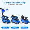 OLAKIDS Push Car for Toddlers, 3 in 1 Licensed Mercedes Benz Baby Sliding Walking with Parent Control Handle Adjustable Canopy Guardrail Under Seat Storage, Kids Ride on Toys with Horn (Blue) view 3