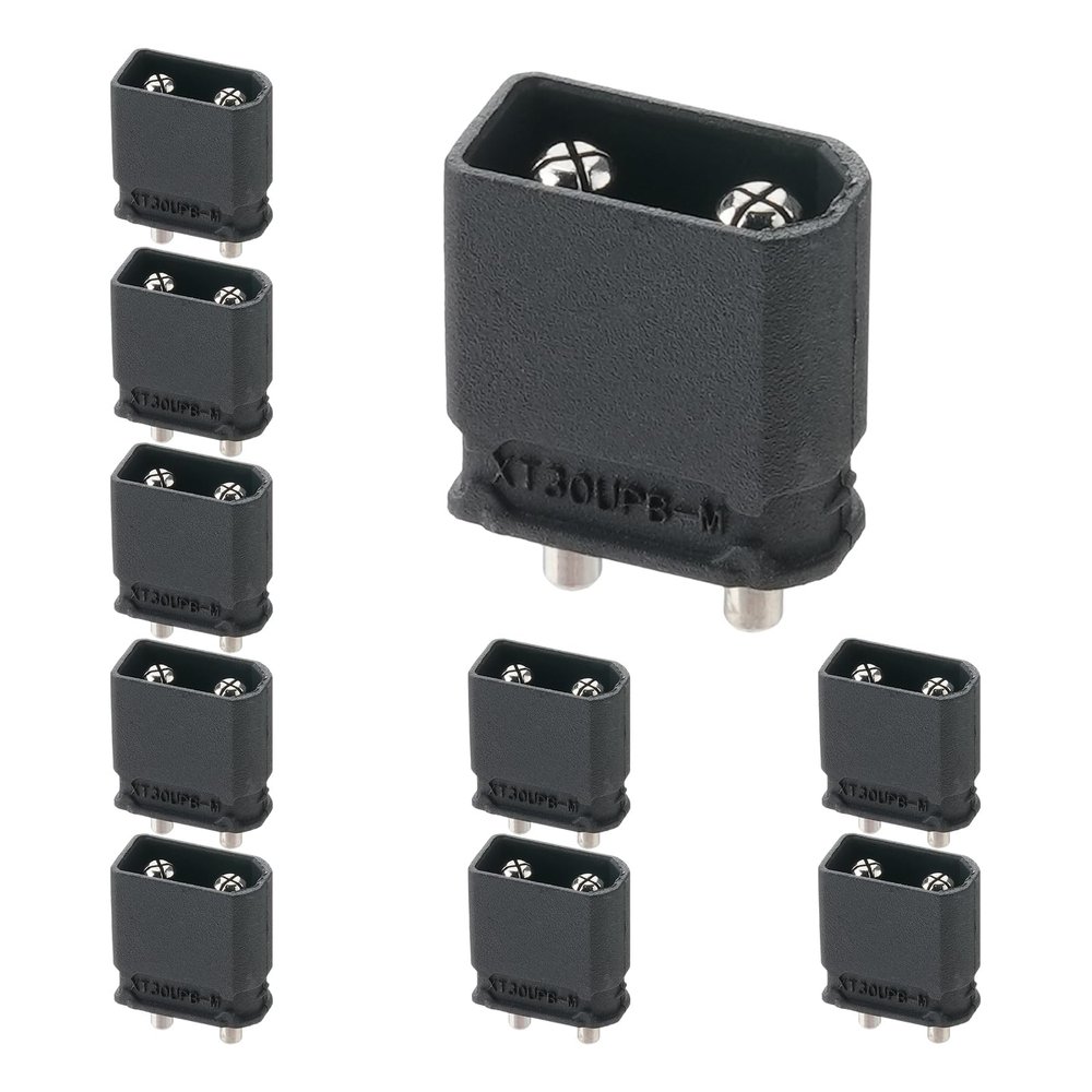 ELFCULB 10PCS Amass XT30UPB-M Male Connectors for Mini UAVs and Robotics