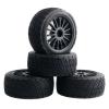 DAIHAOUU 4PCS 2.2 Inch Wheel Rims Hub & 80MM Tires Tyre RC CAR Part RC CAR 1/10 Fit 1:10 for HPI WR8 for Flux for Rally 3.0 110697 94177(Black) view 1