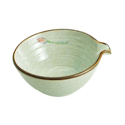 Porcelain Matcha Bowl with Spout, Classic Tea Mixing Bowl for Home, Office, and Gifts