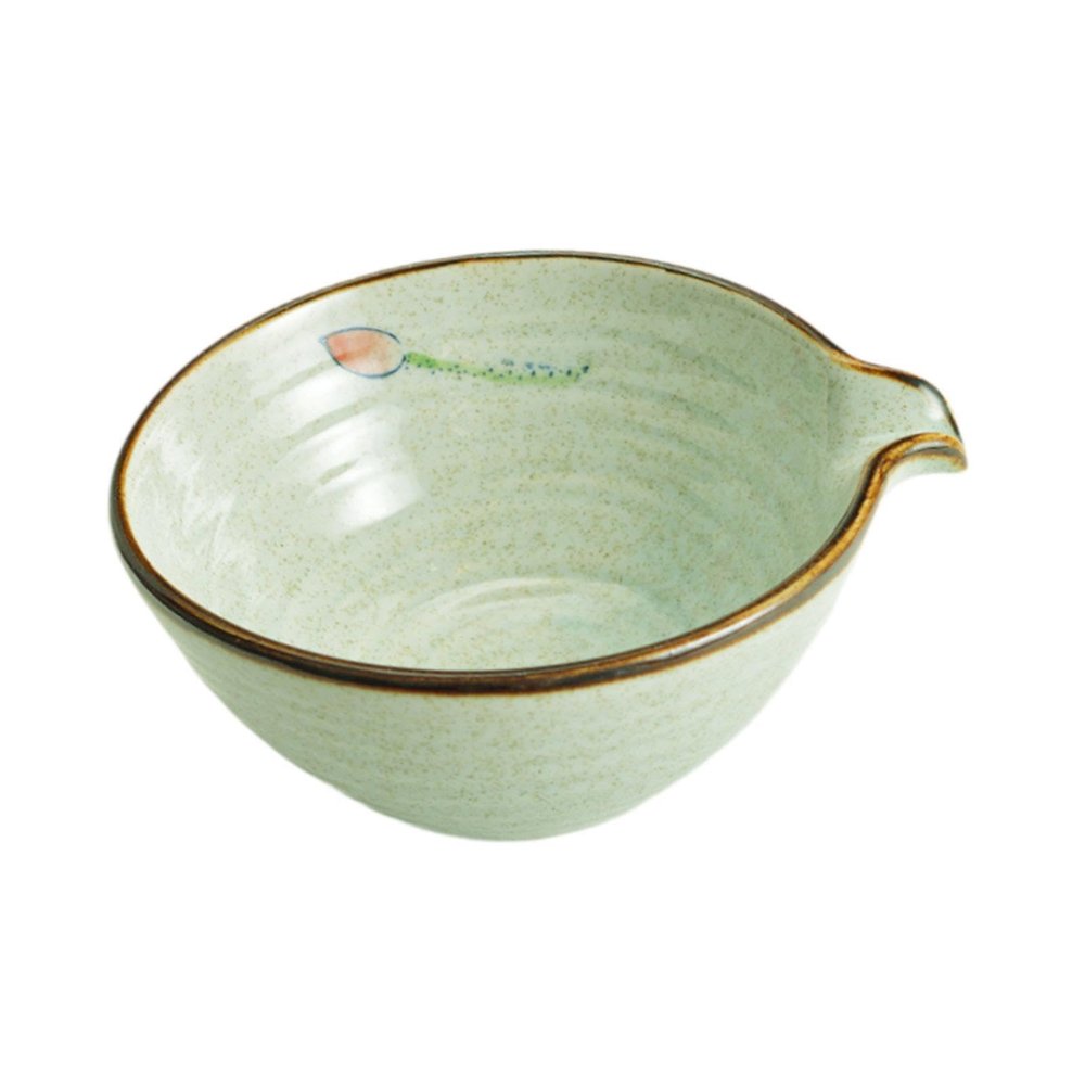 Porcelain Matcha Bowl with Spout, Classic Tea Mixing Bowl for Home, Office, and Gifts