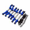 6pcs Ajustable Stainless Steel Links Set Steering Link with Aluminum Ends Blue for Losi 1/18 Mini-T 2.0 Mini-B LOS214013 view 2