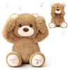 Hopearl Peek A Boo Bear Interactive Repeats What You Say Plush Teddy Bear Toy Musical Singing Talking Stuffed Animal Adorable Electric Animate Gift for Toddlers, Brown, 11'' view 1