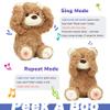 Hopearl Peek A Boo Bear Interactive Repeats What You Say Plush Teddy Bear Toy Musical Singing Talking Stuffed Animal Adorable Electric Animate Gift for Toddlers, Brown, 11'' view 4