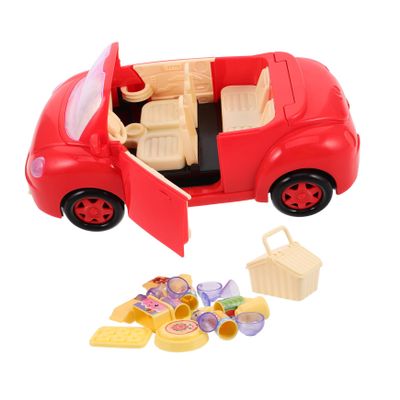 BESPORTBLE 1set Convertible Car Picnic Toy Miniature Tableware and Simulation Food Basket for Boys and Girls Role and Imaginative Play