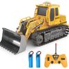 Jiakora Remote Control Front Loader - Metal Shovel, LED Working Lights, Music & 2 Rechargeable Batteries, Construction Toys for Boys Age 4 5 6 7 8 Birthday Gift view 1