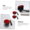 BESPORTBLE 6sets Miniature Bowl and Chopsticks Creative Home Decoration Accessories for Dollhouse and Mini Food Scene Layout Black Red for Collectors and Miniature Enthusiasts view 2