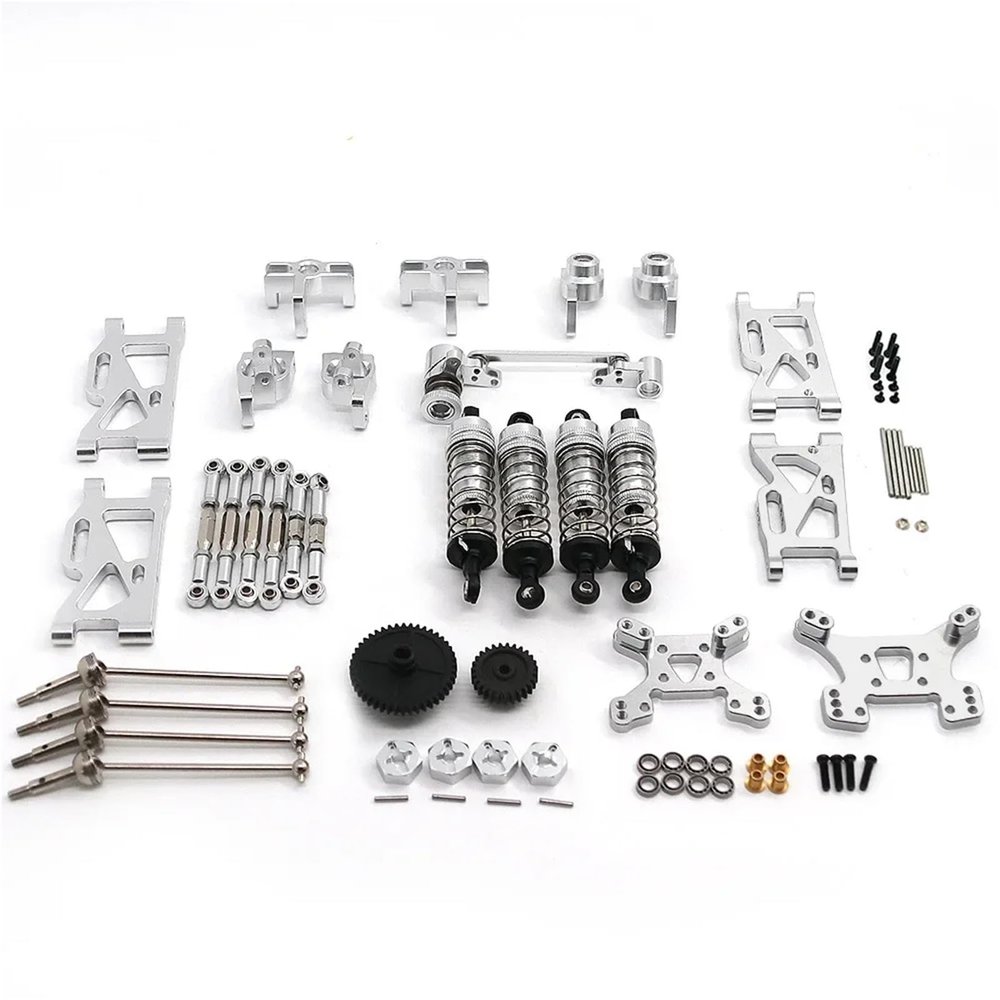 DAIHAOUU for Wltoys 144001 124017 124019 Metal PO Accessories RC Retrofit Kit(Silver)