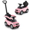 Licensed Push Car for Toddlers by INFANS, 3 in 1 Sliding Walking Car with Push Handle, Horn, Music, Underneath Storage, Foot-to-Floor Ride on Toys for Boys Girls (Pink) view 1