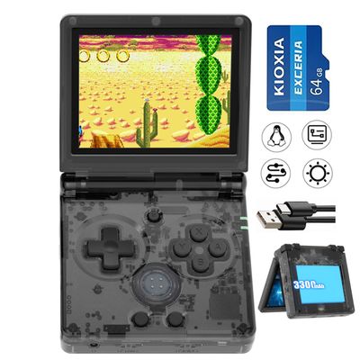 RG35XXSP Flip Portable Retro Handheld Game Console,RG 35XXSP 3.5 Inch IPS Screen Linux System with 64G TF Card Pre-Installed 5532 Games,Clamshell Games Supports 5G WiFi Bluetooth HDMI xxsp