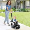 Licensed Push Car for Toddlers by INFANS, 3 in 1 Sliding Walking Car with Push Handle, Horn, Music, Underneath Storage, Foot-to-Floor Ride on Toys for Boys Girls (Black) view 2