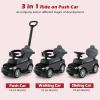 Licensed Push Car for Toddlers by INFANS, 3 in 1 Sliding Walking Car with Push Handle, Horn, Music, Underneath Storage, Foot-to-Floor Ride on Toys for Boys Girls (Black) view 3