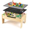 INFANS Train Table with Storage, 78 Pieces Wooden Kids Activity Toy Table Playset with Reversible Detachable Tabletop, Tracks, Train, Railway, City, Gift for Toddler Boys Girls Ages 3+ view 1