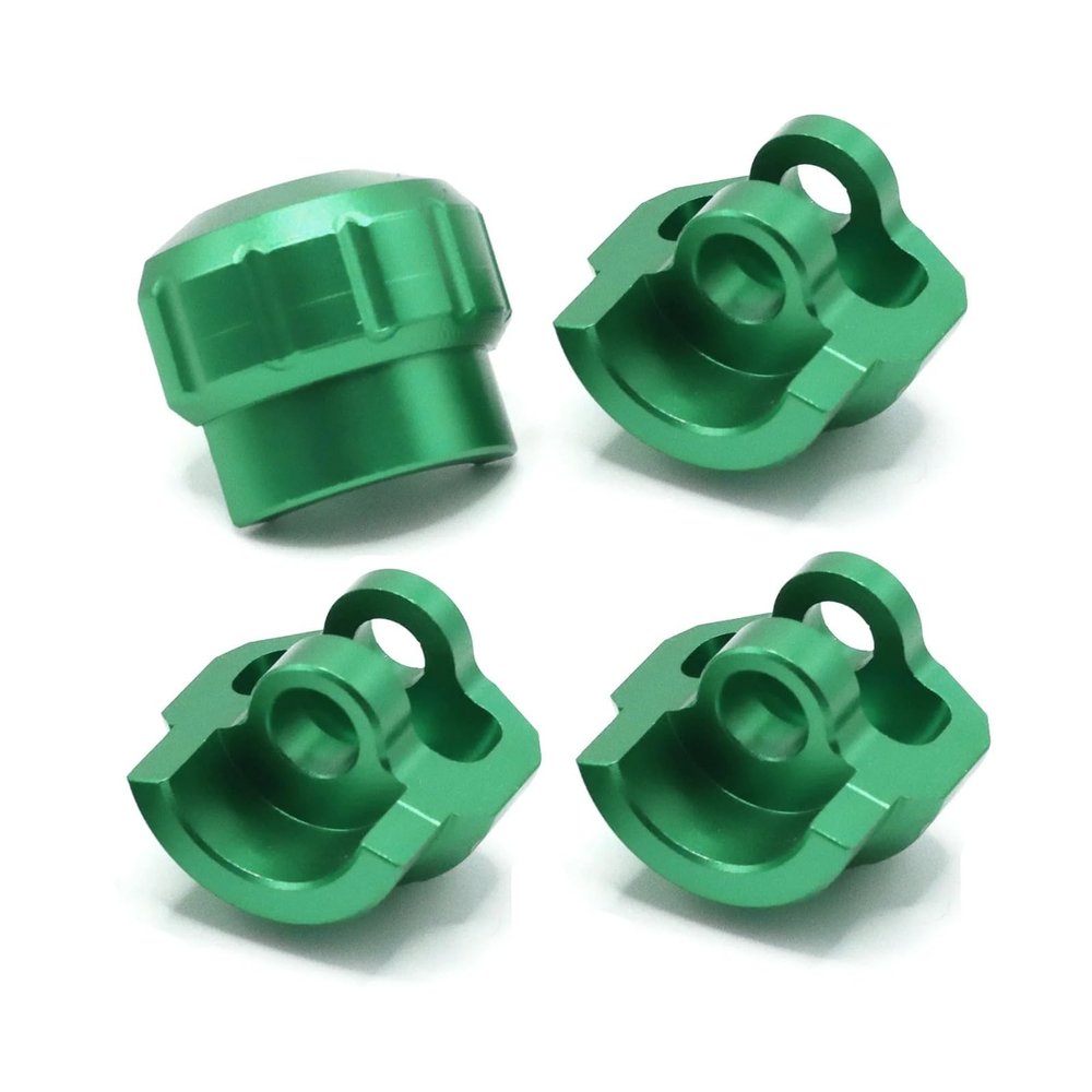 4pcs Metal Shock Cap Protector Shock Absorber Protection Cover AR330492 Compatible with 1/7 1/8 RC Car Upgrade Parts Accessories(Green)