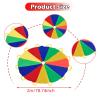 Colaxi Play Parachute Cooperative Games Color Perception Lightweight Rainbow Parachute with Handles for Kids Party Family Parks Home view 4