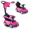 Licensed Mercedes Benz Push Car for Toddlers by INFANS, 3 in 1 Sliding Walking Car with Push Handle, Horn, Music, Underneath Storage, Foot-to-Floor Ride on Toys for Boys Girls, Pink view 1