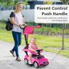Licensed Mercedes Benz Push Car for Toddlers by INFANS, 3 in 1 Sliding Walking Car with Push Handle, Horn, Music, Underneath Storage, Foot-to-Floor Ride on Toys for Boys Girls, Pink view 2
